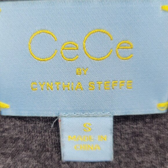 CeCe Cynthia Steffe Heather Gray 1/2 Sleeve Gathered Side Dress Size S - Picture 6 of 8